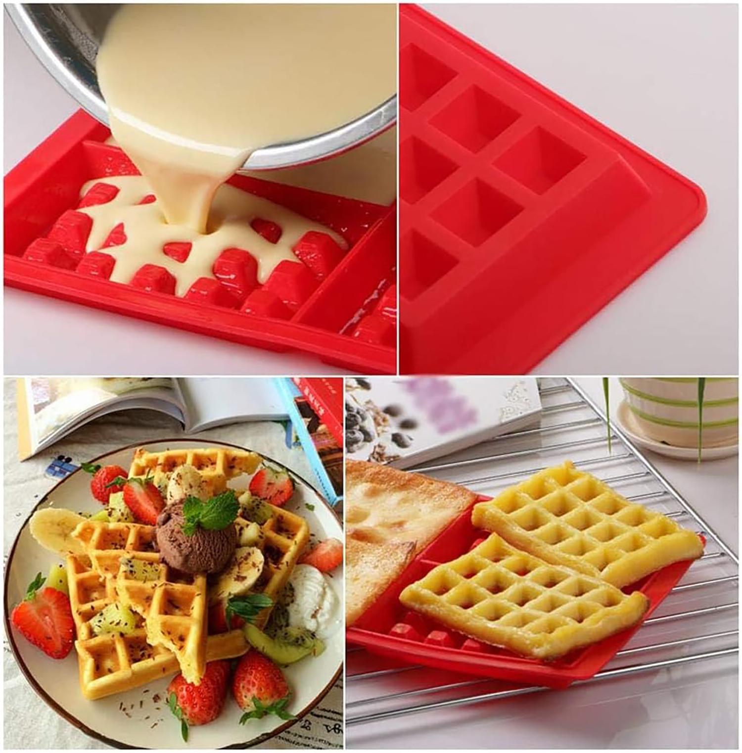 Форма силіконова для випікання вафель 2 шт. 28x18x1,5 см Жовтий - фото 6 Форма силіконова для випікання вафель 2 шт. 28x18x1,5 см Жовтий - фото 6