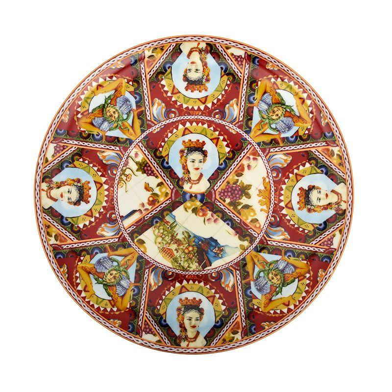 Тортовница фарфоровая Palais Royal Santa Rosalia с этническим мотивом D 33 см Разноцветный (37054)