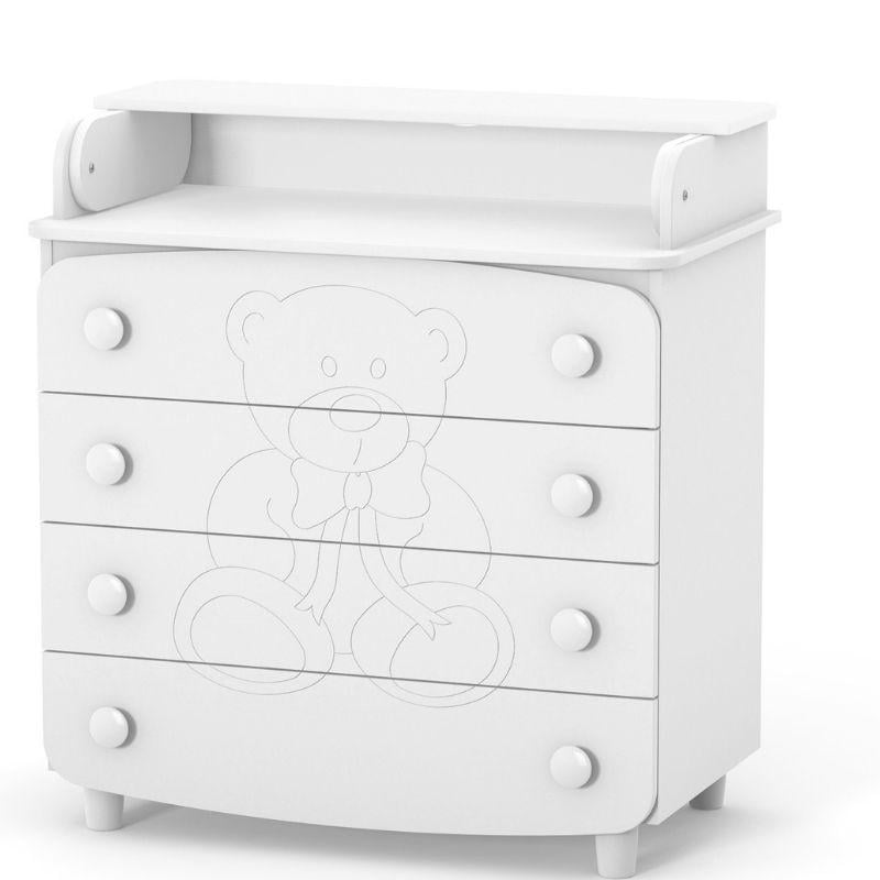 Комод пеленальный Верес резьба Мишка из ДСП и МДФ Белый (33.4.4.2.06) Комод пеленальный Верес резьба Мишка из ДСП и МДФ Белый (33.4.4.2.06)