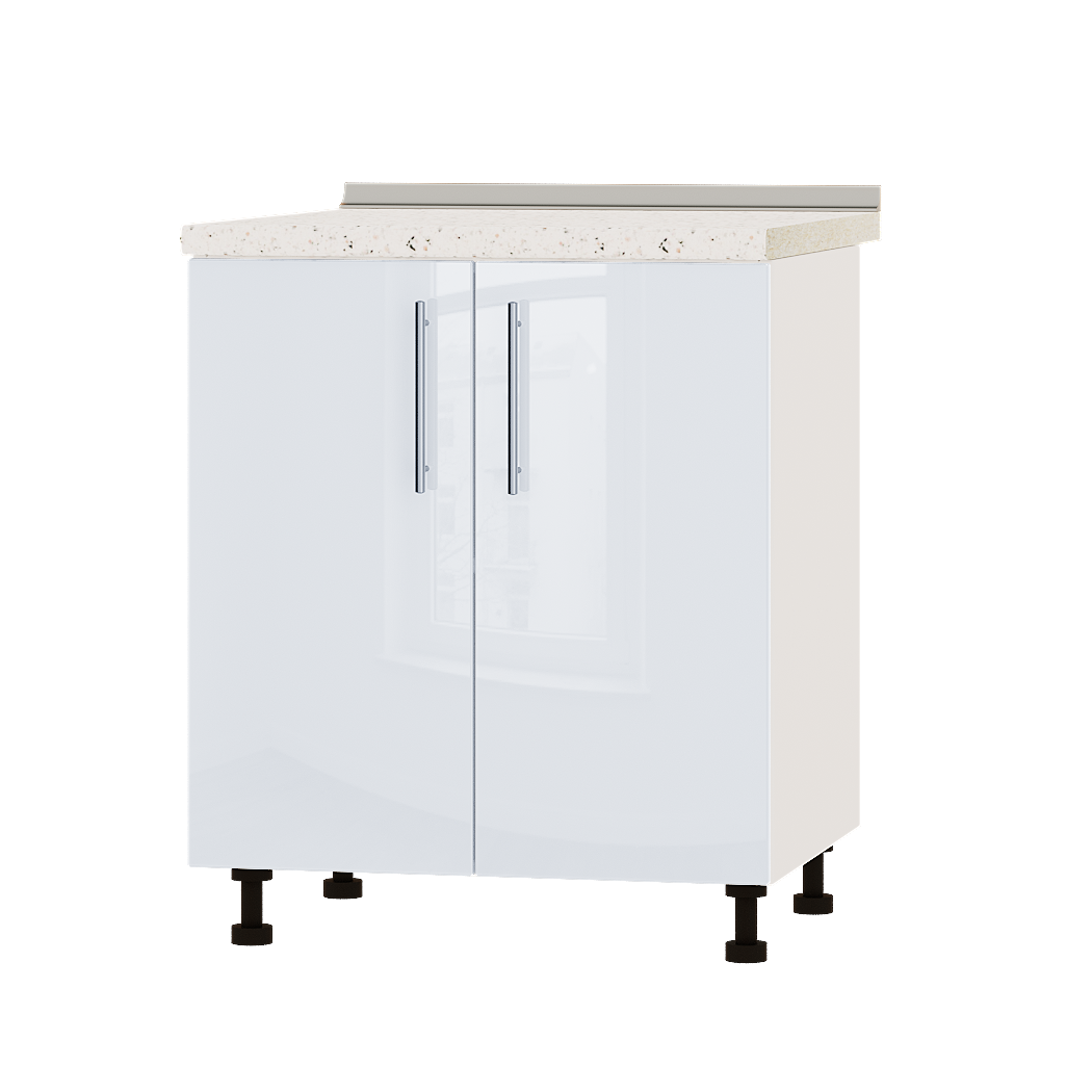 Шкаф нижний Эверест Акрил модуль Низ Н82-700 70х47х85 см Белый глянец/Белый (02131)