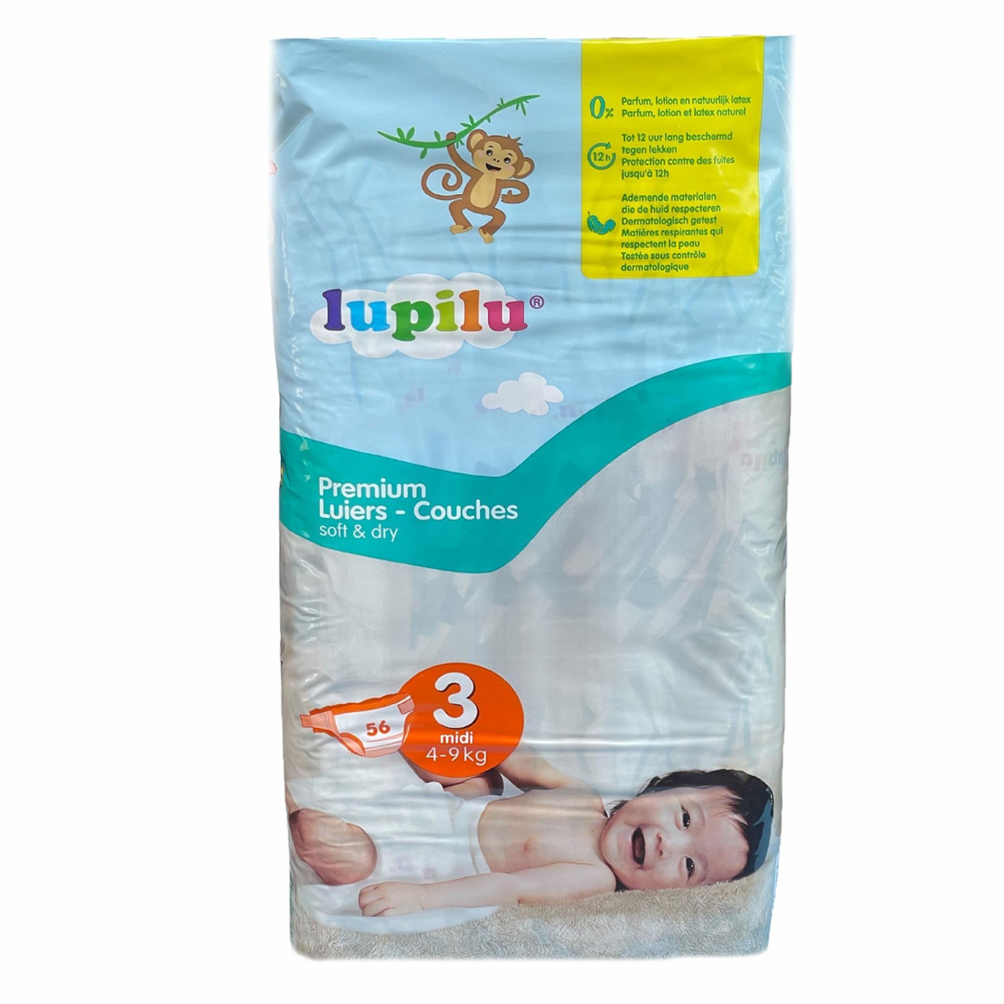 Подгузники Lupilu Premium 3 midi 4-9 кг 56 шт. (110640127)