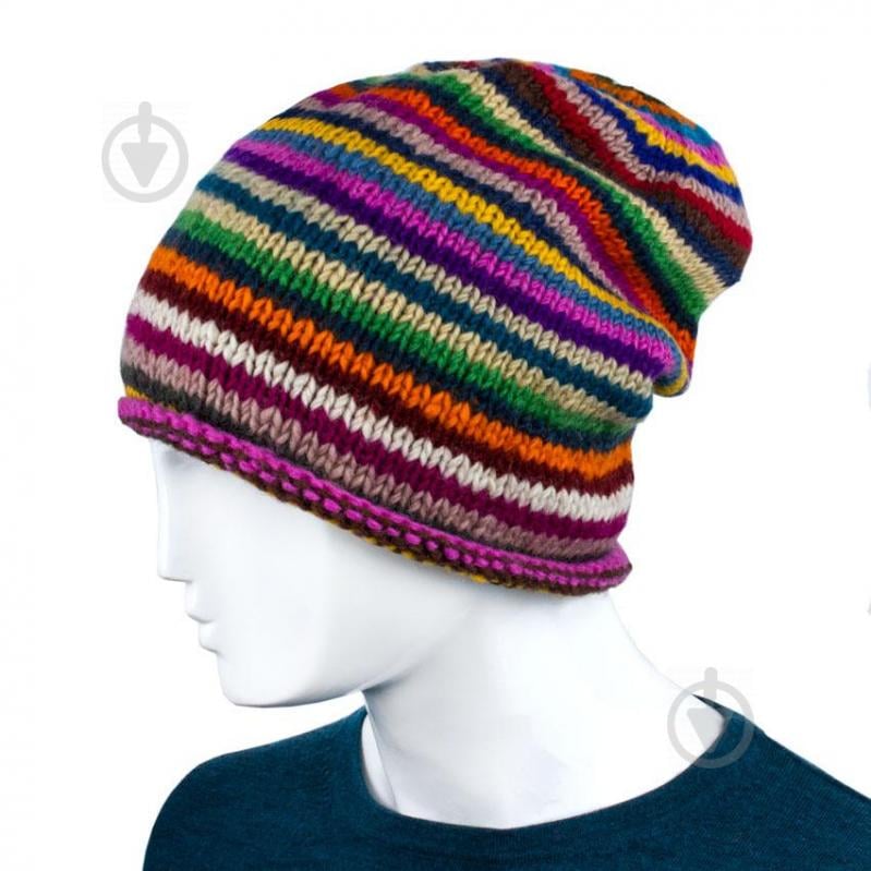 Шапка Kathmandu Тула Юс Long Ручная работа 100% шерсть яка L 58-60 Разноцветная (25505)