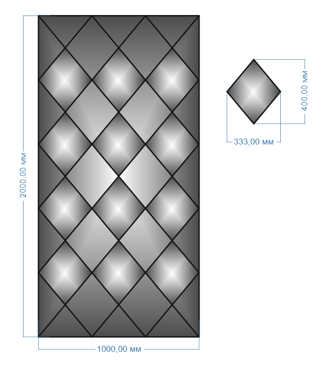 Плитка дзеркальна панно 2000х1000 мм (127) - фото 2