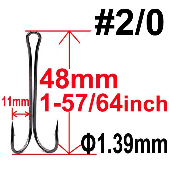 Крючок двойной Fox Double Long №2/0 HiCarbon 1 шт. Черный (10445) - фото 2