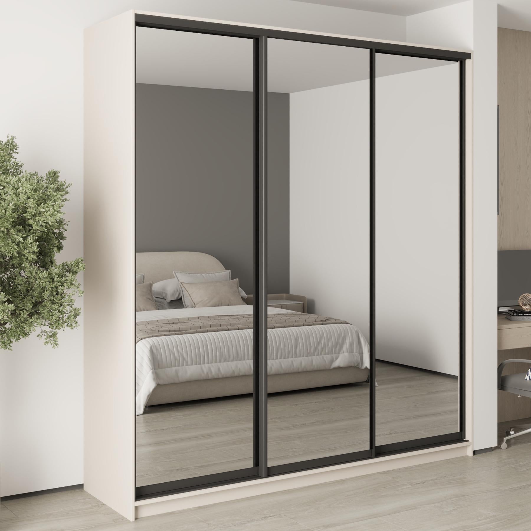 Шкаф-купе трехдверный MebelStar Стандарт BG 3 Зеркала 220x45x240 см Кашемир (MBS-8800)