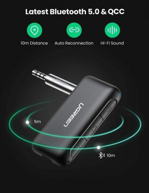 Адаптер UGREEN 70303 CM276 Bluetooth 5.0 Receiver Audio Adapter - фото 2