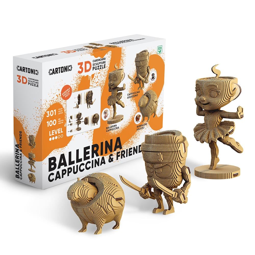 Пазл-конструктор 3D картонный Cartonic 3D Puzzle BALLERINA CAPPUCCINA AND FRIENDS 3в1 (33394569)