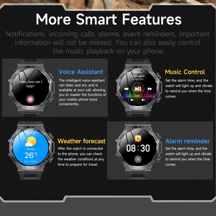 Смарт-годинник UWatch Smart Mevaden Ultra Black Steel з ремінцями 2 шт. (2043) - фото 19 Смарт-годинник UWatch Smart Mevaden Ultra Black Steel з ремінцями 2 шт. (2043) - фото 19