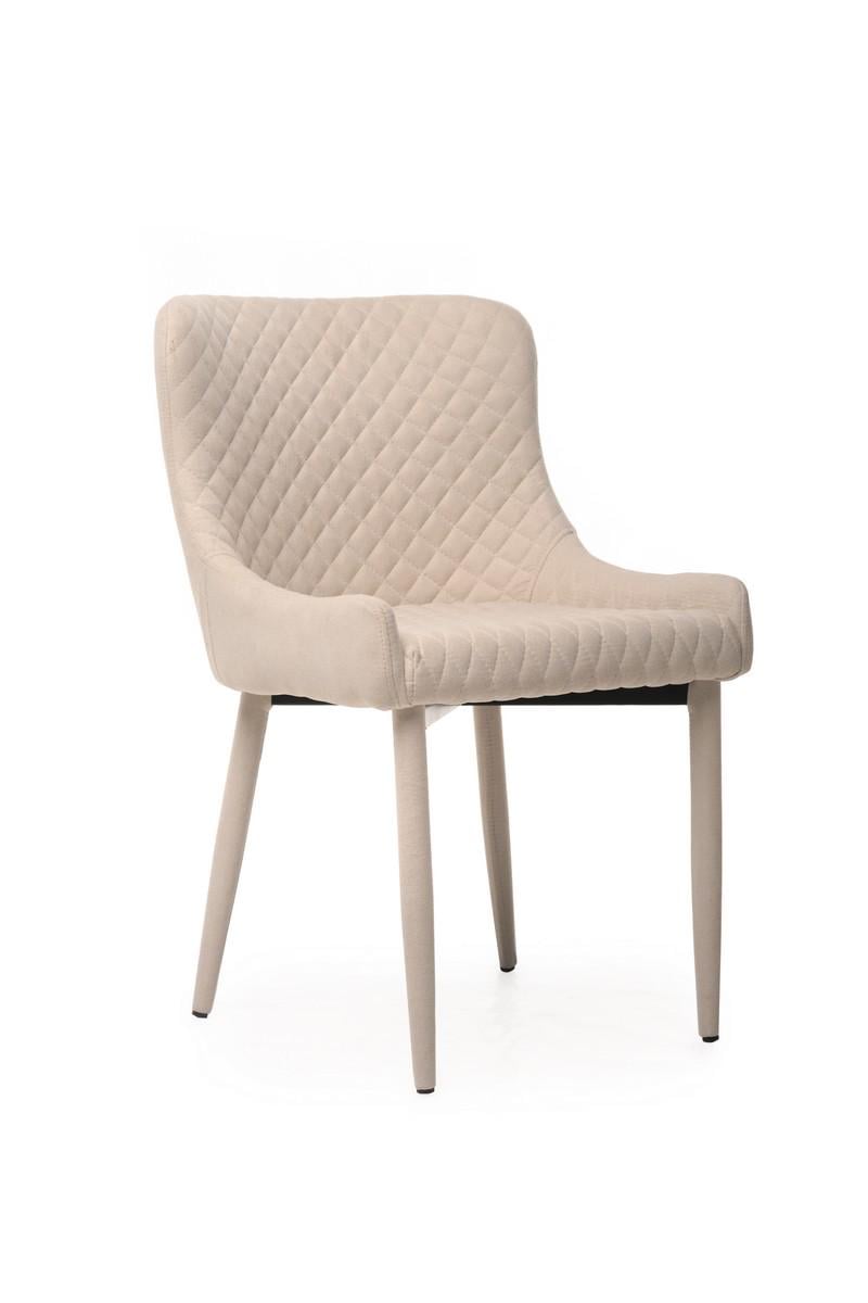 Стілець м'який Vetro Mebel обідній метал вельвет M-20 Молочний Шенніл