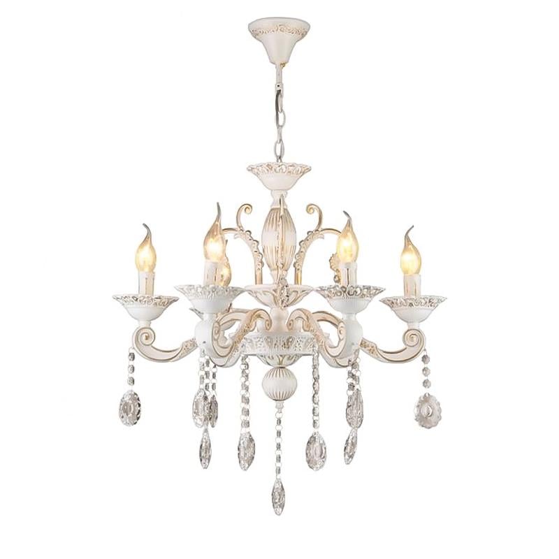 Люстра подвесная свечи Light House SRS-16291/5 на пять ламп Белый / Золото