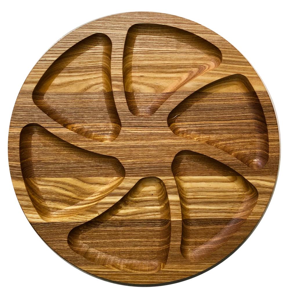 Поднос-менажница TreeVeru ясень 30 см 6 ячейки (6043816)