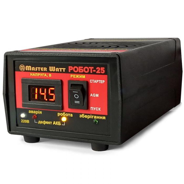 Пуско-зарядное устройство РОБОТ-25 12V 2-400Ah MF WET AGM GEL CA/CA 160-245V 25А (YUT_V7990)