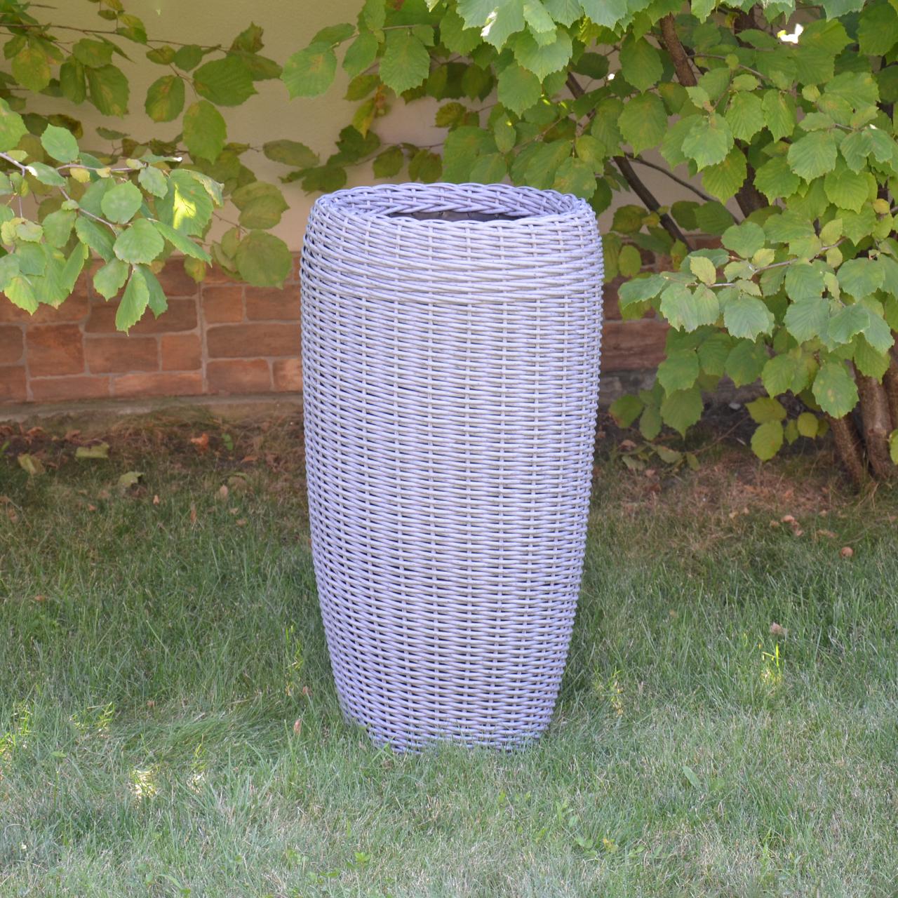 Кашпо високе для квітів та рослин з штучного ротангу/ручної роботи 20 л Сірий (24762850) - фото 2 Кашпо високе для квітів та рослин з штучного ротангу/ручної роботи 20 л Сірий (24762850) - фото 2