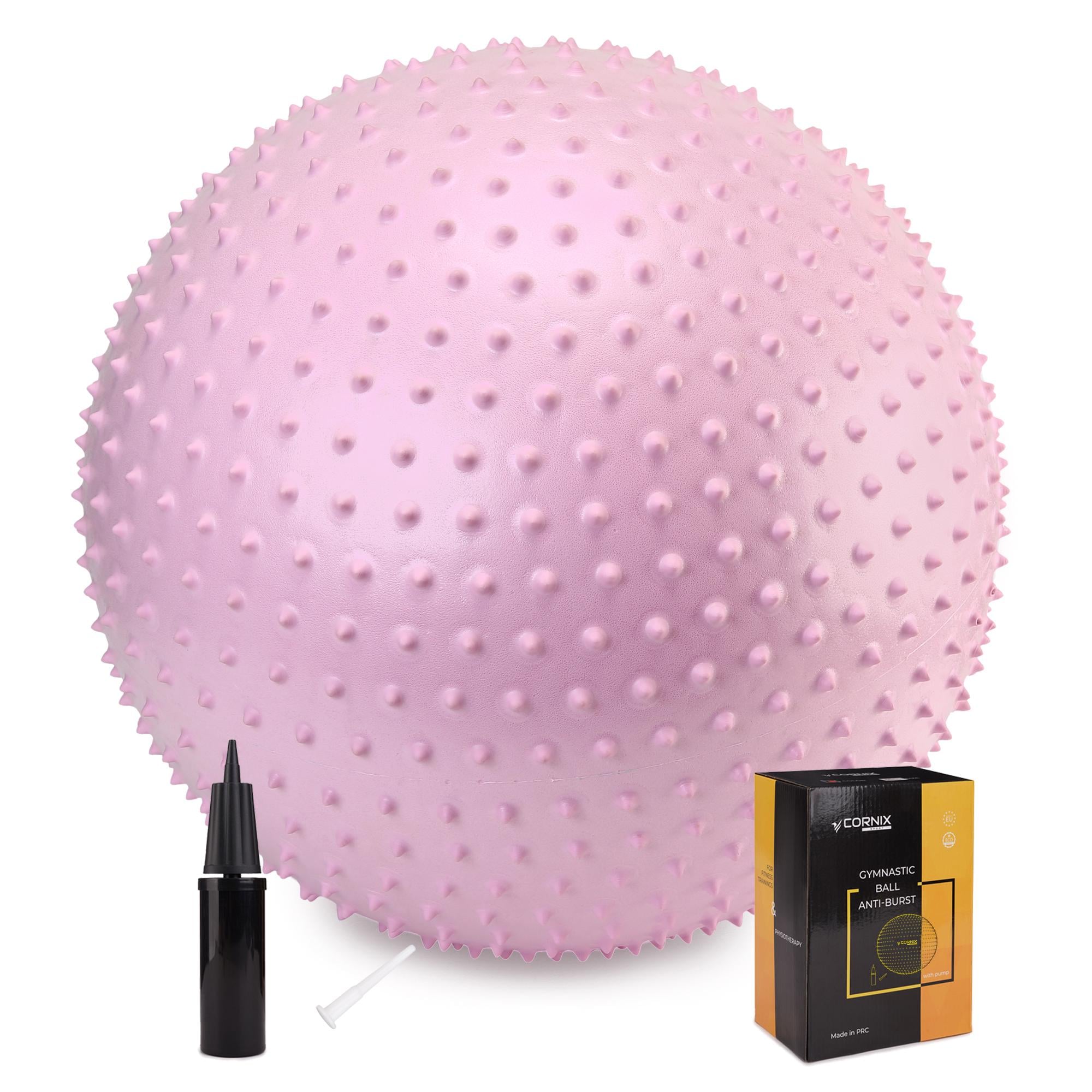 Фитбол для фитнеса массажный Cornix Anti-Burst XR-0489 65 см Light Pink