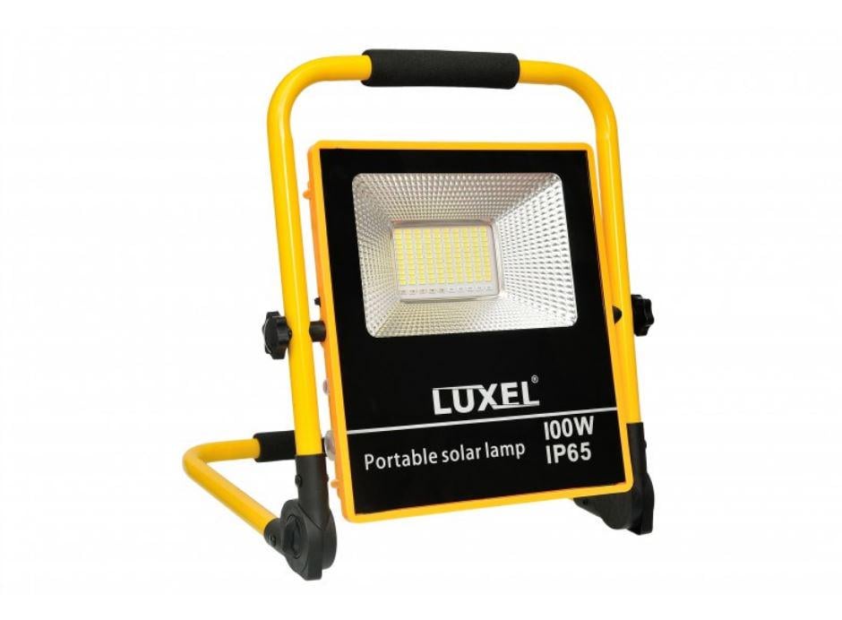 Прожекто светодиодный Luxel IP65 переносной автономный с солнечной панелью 100 W (SFLP-100)