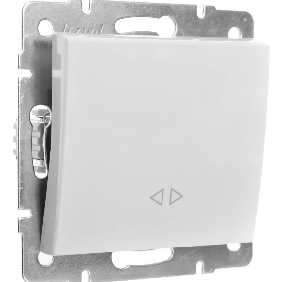 Вимикач одноклавішний Lezard Rain проміжний Білий (26525408)