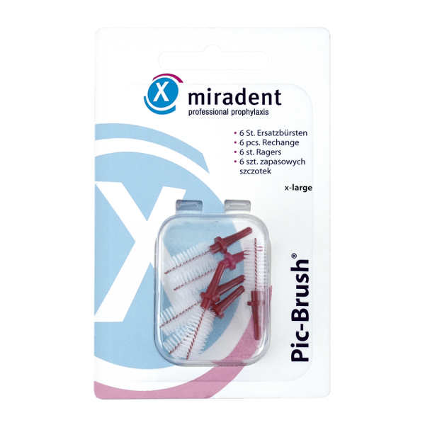 Ершики межзубные Miradent Pic Brush x-large 6,5 мм 6 шт. Бордовый (1962)