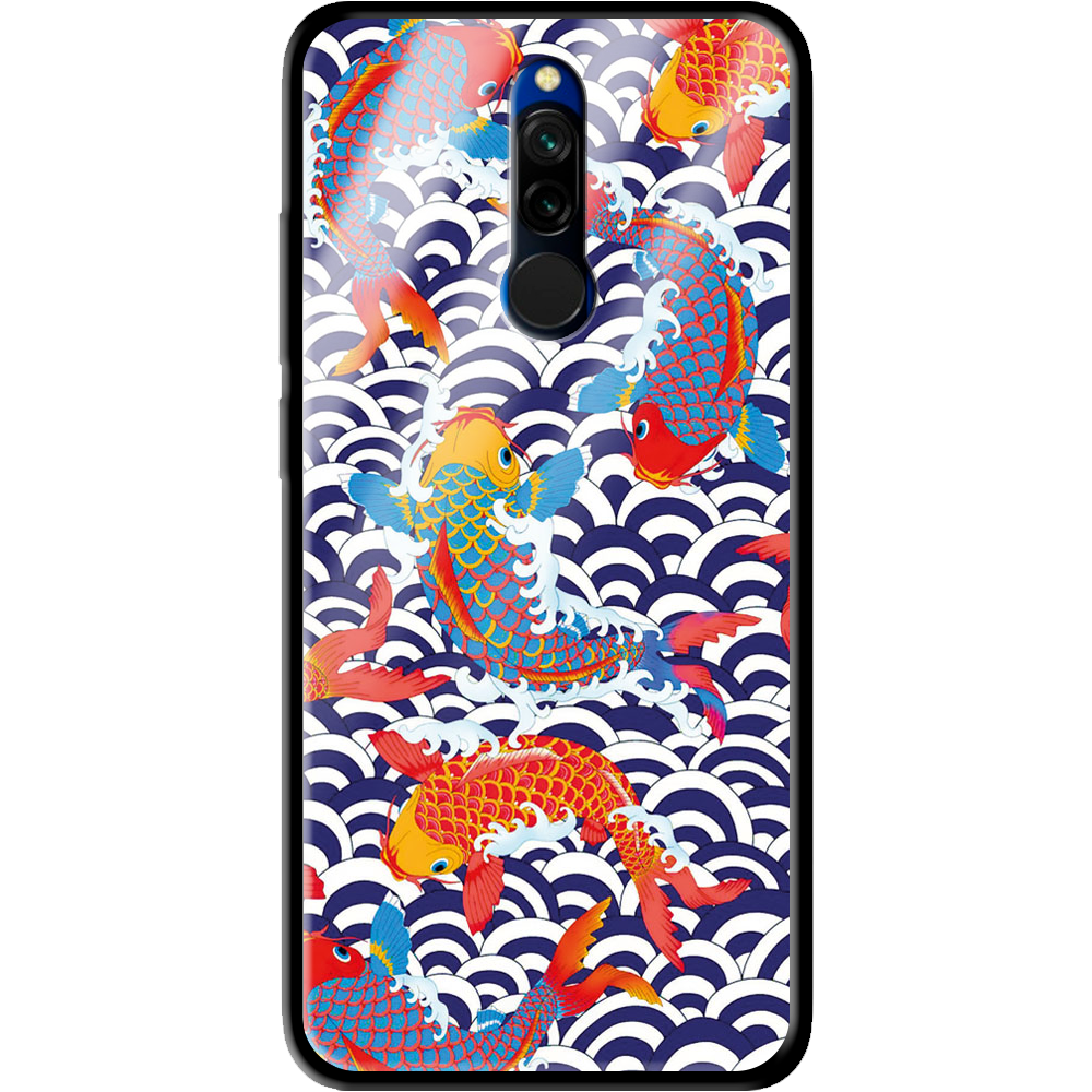 Чохол Boxface Xiaomi Redmi 8 Koi Fish Чорний силікон зі склом (38411-up2477-39408)