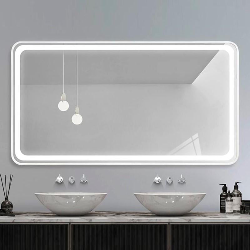 Дзеркало Dusel LED DE-M0065D із сенсорним увімкненням/підігрів/годинник/температура 120х75 см Silver (606515)