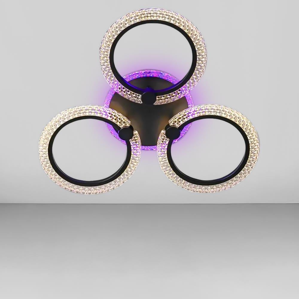 Люстра потолочная светодиодная Light House SC-19274/3C BK PK/BU/PL 66W/16W 2,4G Ф630х90 Черный