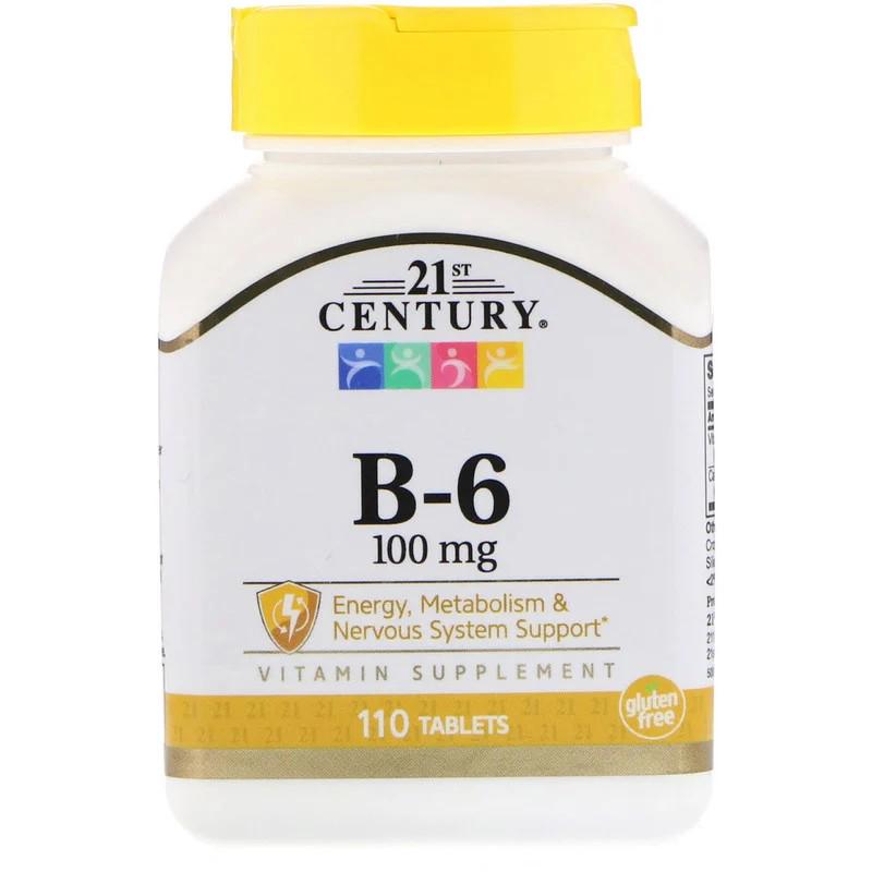 Витамины 21st Century B-6 100 мг 110 таблеток