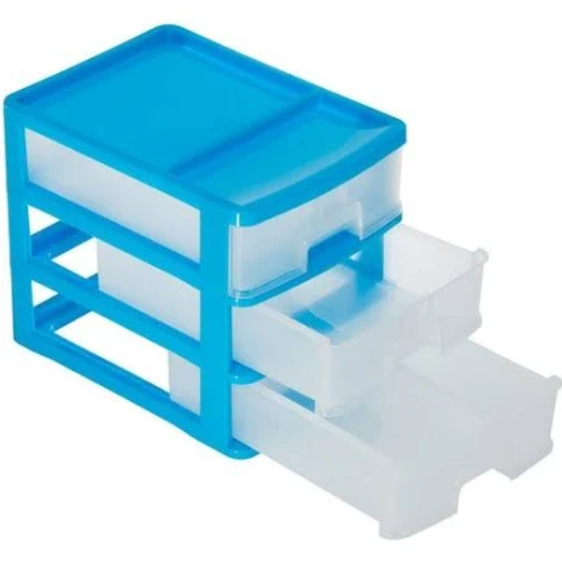 Міні комод А4 R-Plastic 10212 на 3 ящики Блакитний (NA004778)