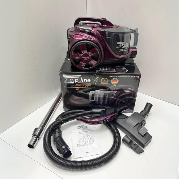 Пилосос контейнерний циклонний Zepline ZP-6805 зручний з телескопічною трубою Фіолетовий (0187) - фото 3 Пилосос контейнерний циклонний Zepline ZP-6805 зручний з телескопічною трубою Фіолетовий (0187) - фото 3