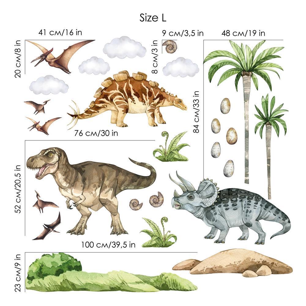 Декоративные наклейки виниловые на стены LIPKO Динозавры Мега L (682L) - фото 2