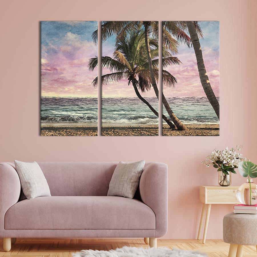 Модульная картина триптих Рассвет на гавайском пляже 78x48 см (414-31)