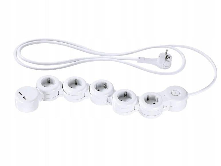 Удлинитель SilverCrest 5 розеток 2 USB-A 1,5 м (P1-00321)