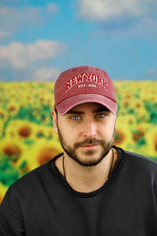 Бейсболка Braxton мужская Нью-Йорк Бордовый (1621)