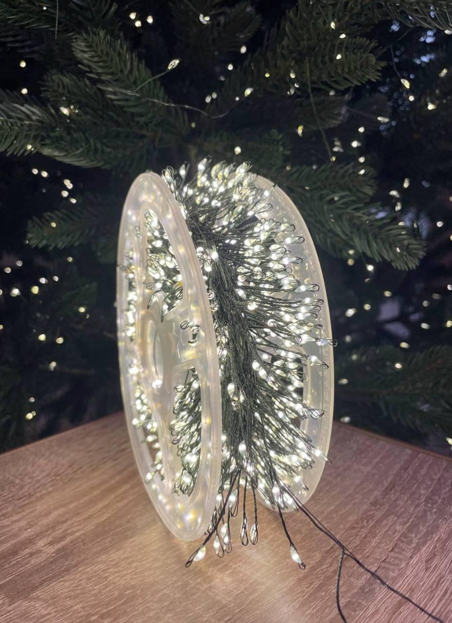 Гірлянда Мішура 50 м 1500 LED Білий теплий/Зелений дріт (347576) - фото 4 Гірлянда Мішура 50 м 1500 LED Білий теплий/Зелений дріт (347576) - фото 4