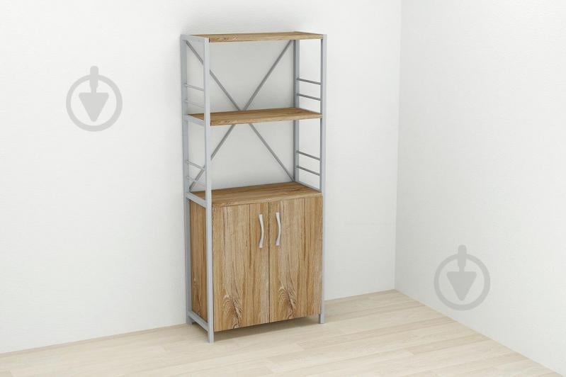 Этажерка 3/60 Ferrum-decor Серии Конект с тумбой  144x60x28 Серый ДСП Таверна (FD1040)