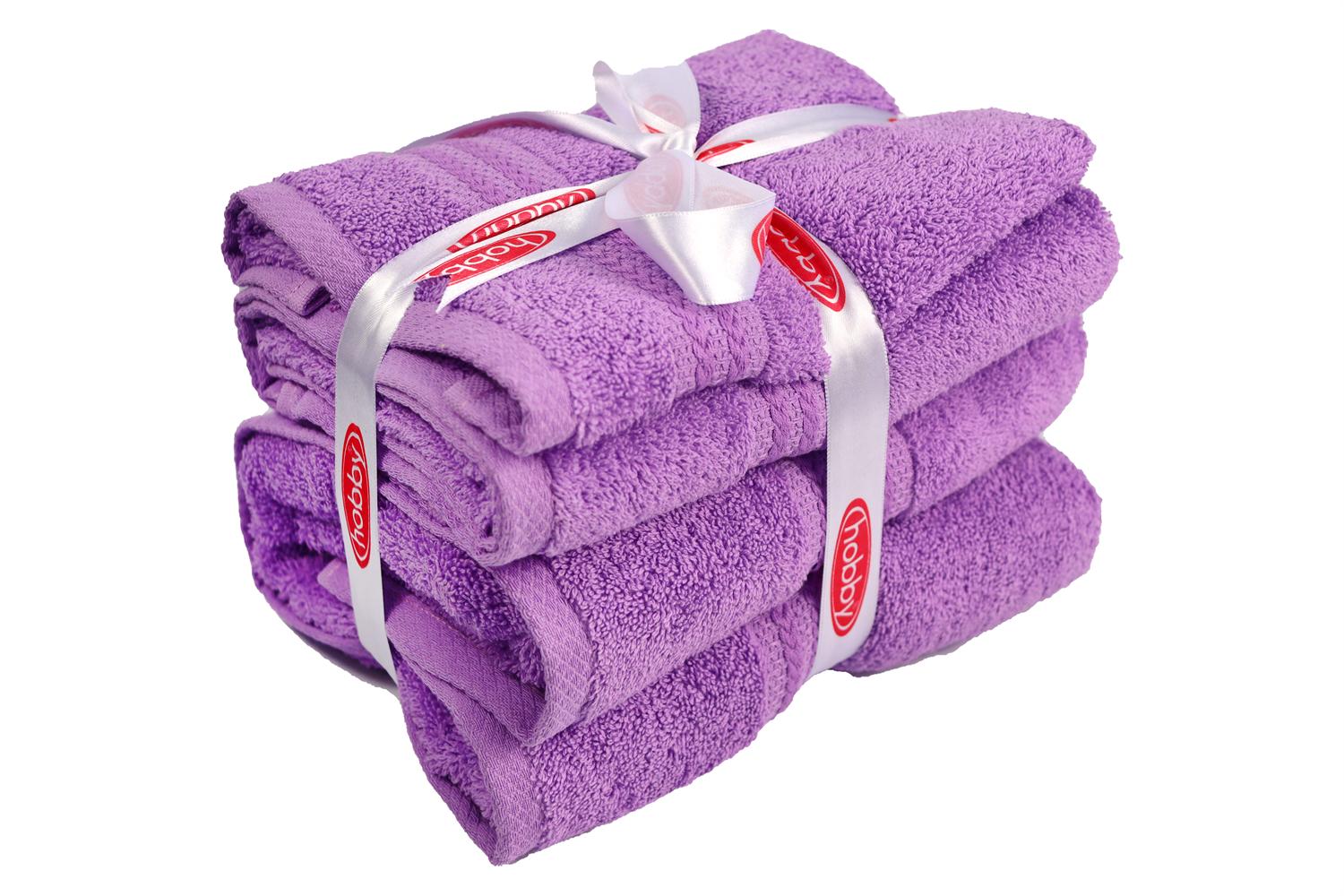 Набір рушників Rainbow Lila 3 шт. 500г/м2 Фіолетовий - фото 3