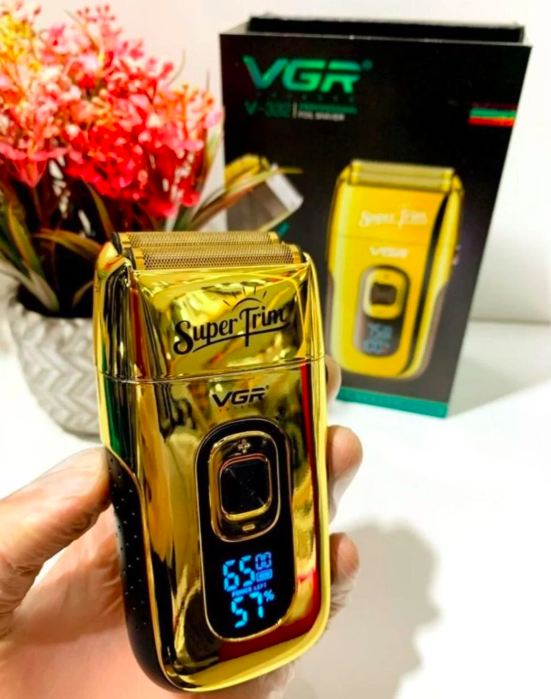 Шейвер-бритва професійний VGR V-332 акумуляторний з дисплеєм Золотий (24604645) - фото 9