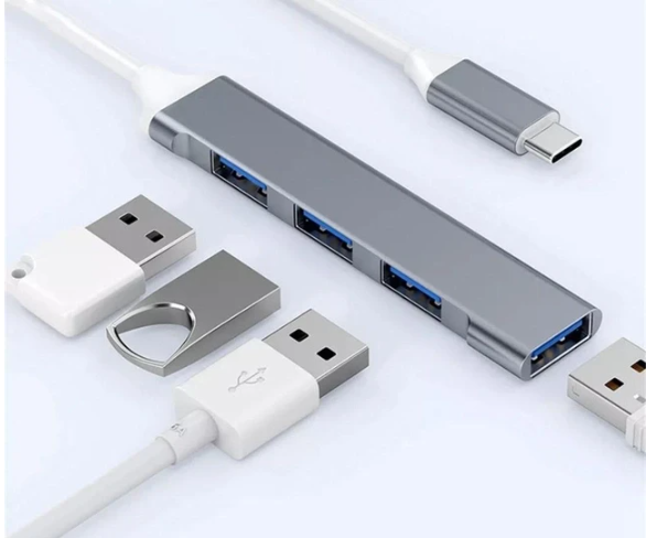Розгалужувач для ноутбука на 4 порти Combi USB Gray