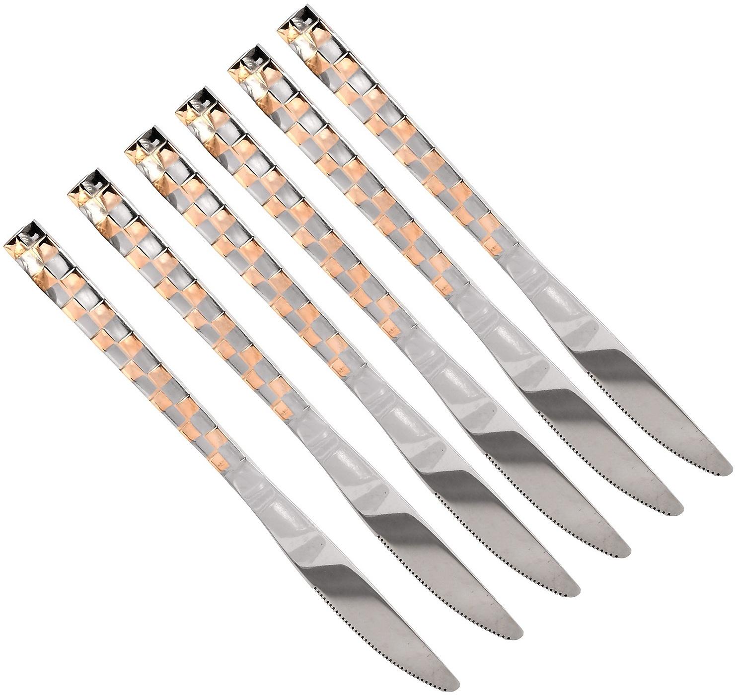 Набор столовых ножей Stenson Geometry Gold из нержавеющей стали 6 шт. (30449)