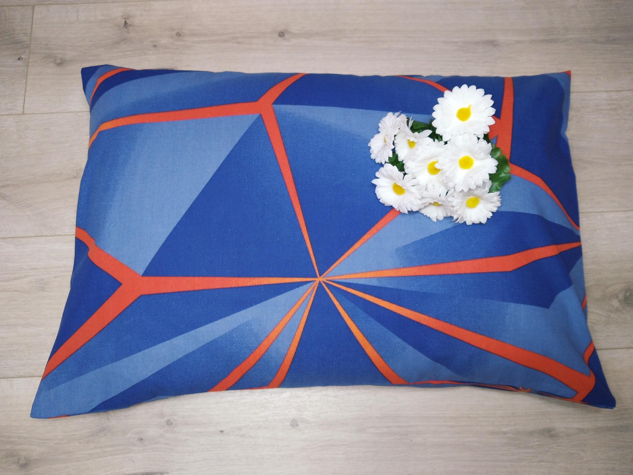 Наволочка на подушку Gold Lux бязь 50х70 см Синяя абстракция