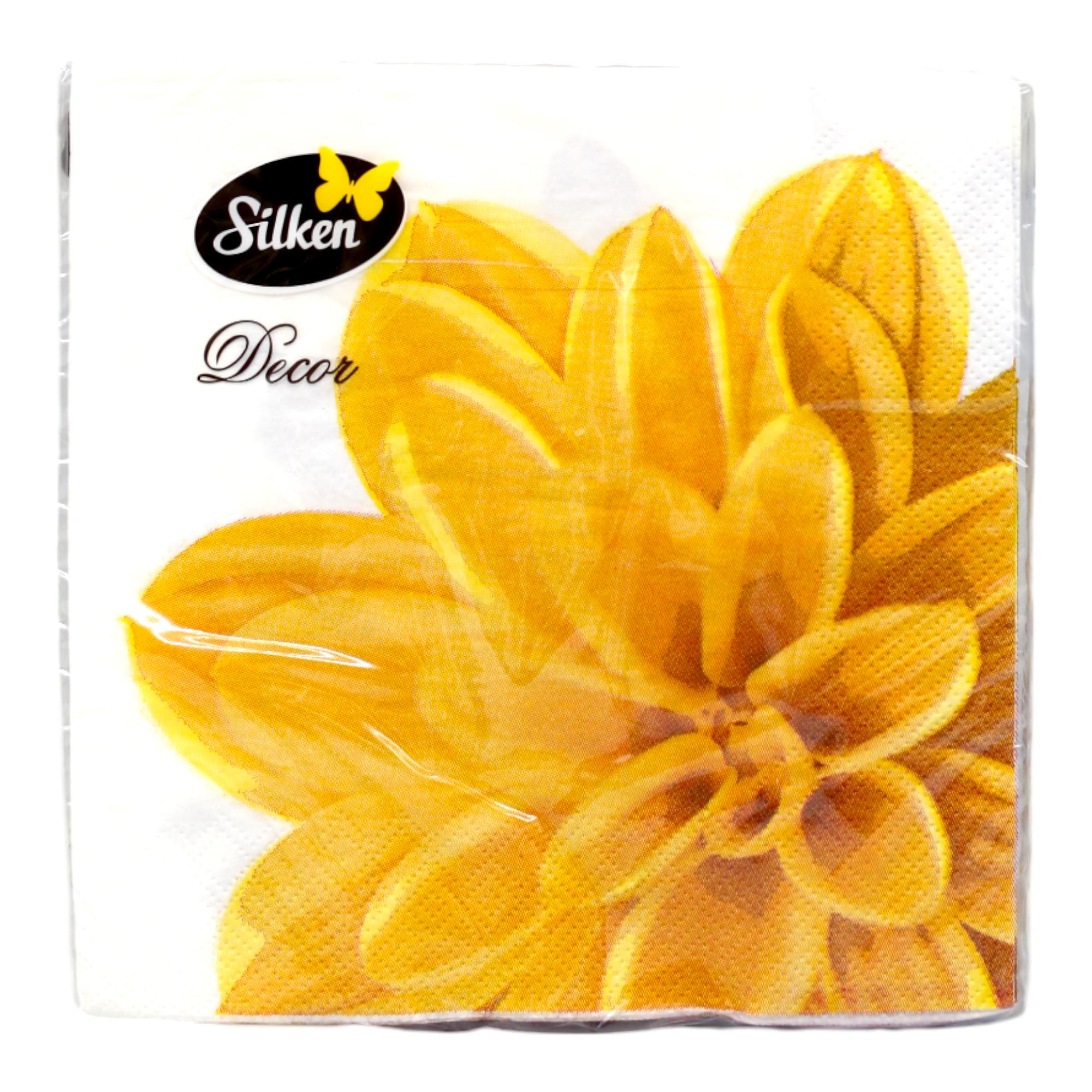 Салфетки бумажные Silken Цветение 3 слоя 33x33 см 18 шт. (НФ-00007193)