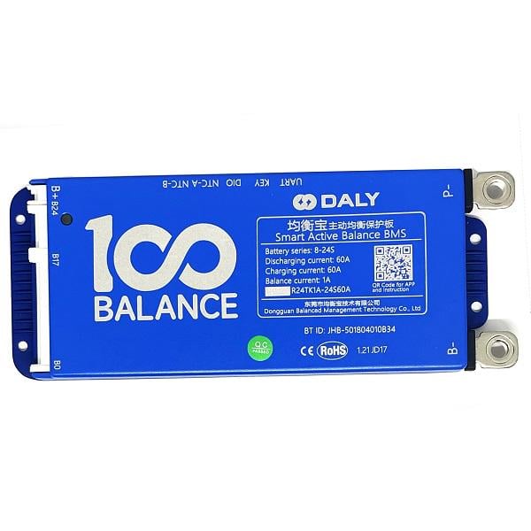 Плата Smart BMS DALY 8-24S 60A without CAN +1А active balancе+BT