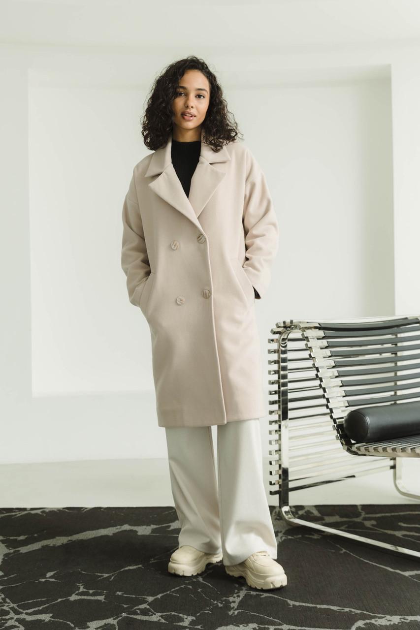 Пальто женское из кашемира L-XL Бежевый (2737858098) - фото 2 Пальто женское из кашемира L-XL Бежевый (2737858098) - фото 2