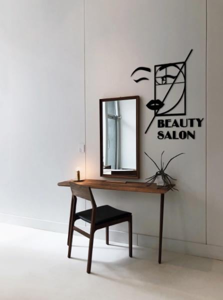 Декор настенный в стиле минимализм деревянный Decart Beauty Salon на гостиную и спальню 90х85 см