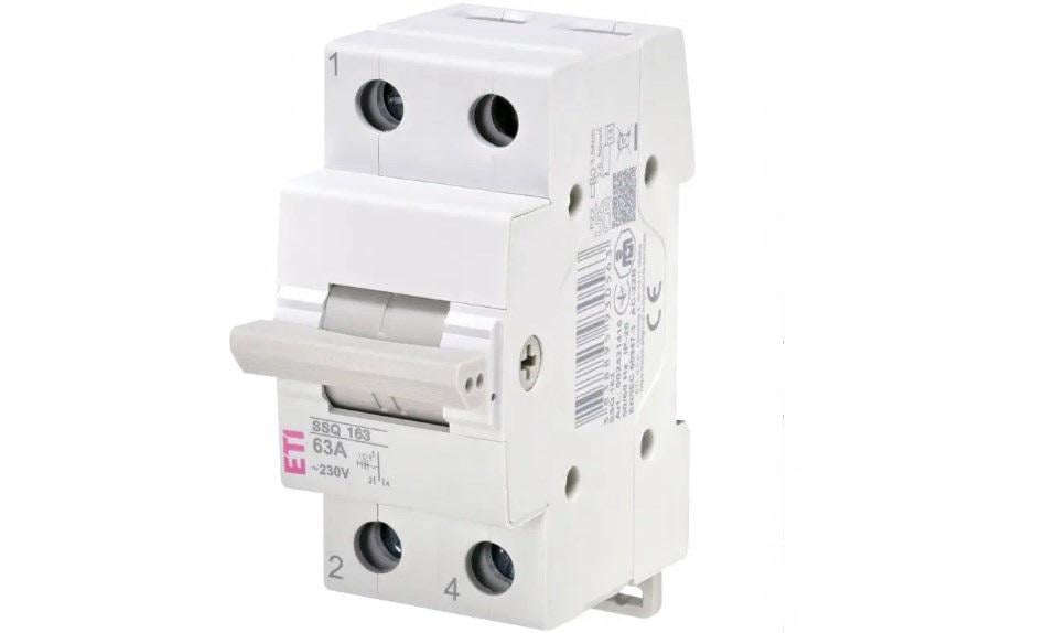 Переключатель I-0-II ETI с общим выходом сверху 1P 63А SSQ 163 (37732689)