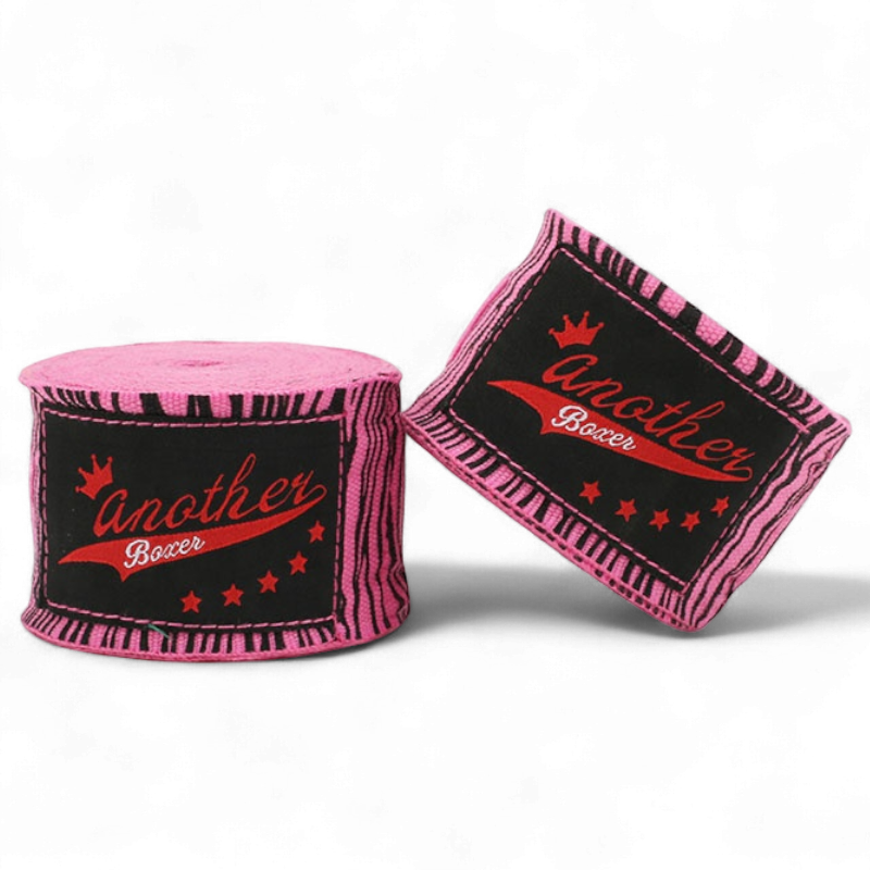 Бинты боксерские Another Boxer с принтом Зебра 3 м Розовый - фото 1 Бинты боксерские Another Boxer с принтом Зебра 3 м Розовый - фото 1