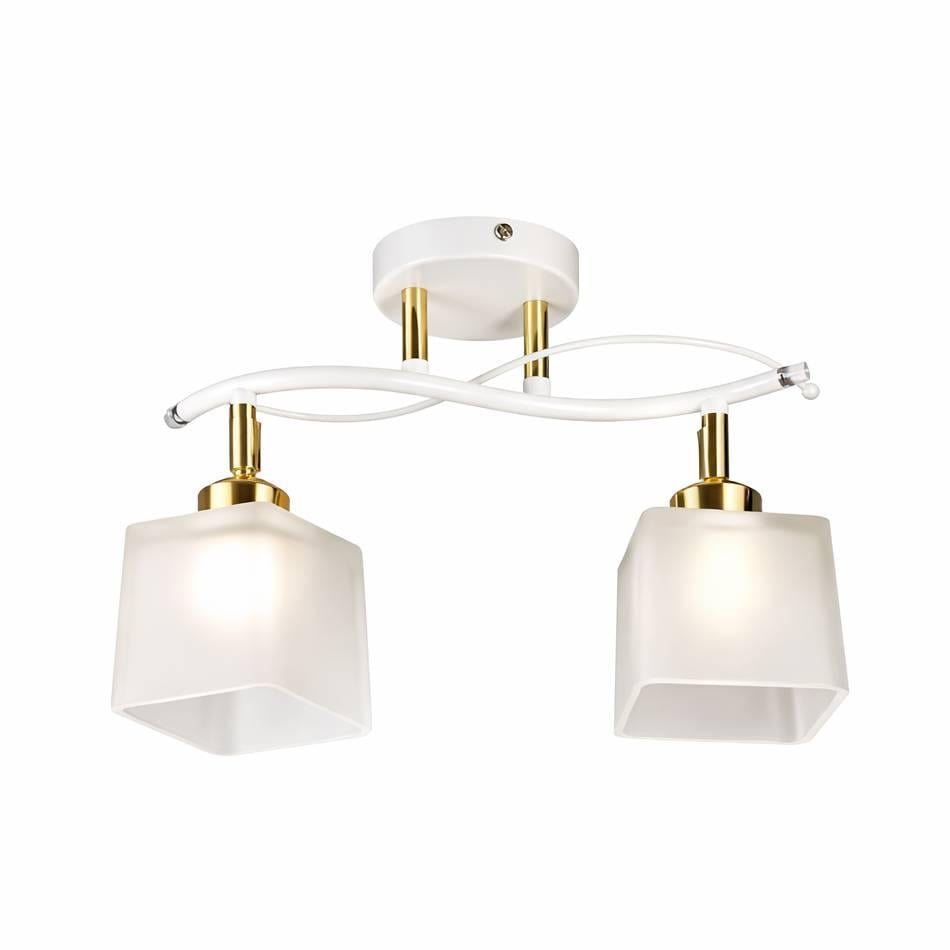 Люстра стельова класична Numina 70-8855/2 FGD+WT+W на 2 плафони Біло-золотого (36945200)