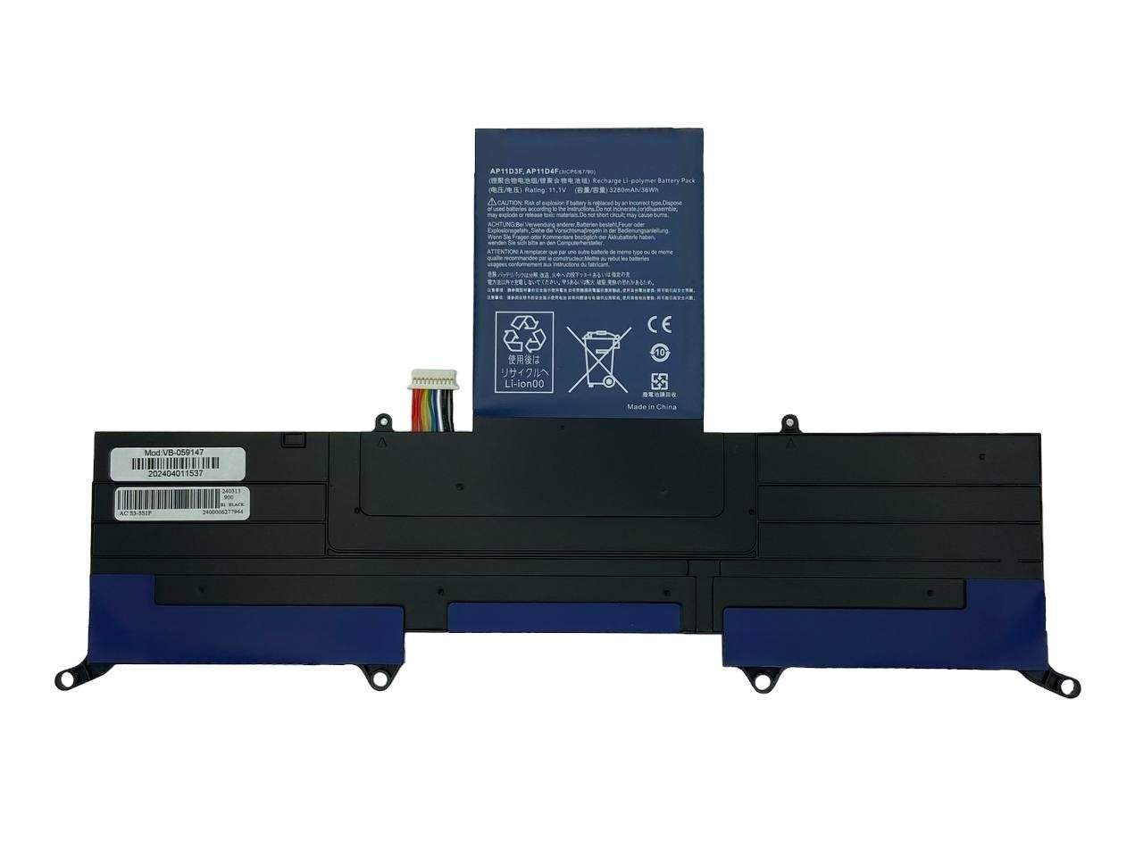 Аккумулятор для ноутбука Acer AP11D3F Aspire S3-951 11,1V 3280 mAh (059147) Аккумулятор для ноутбука Acer AP11D3F Aspire S3-951 11,1V 3280 mAh (059147)