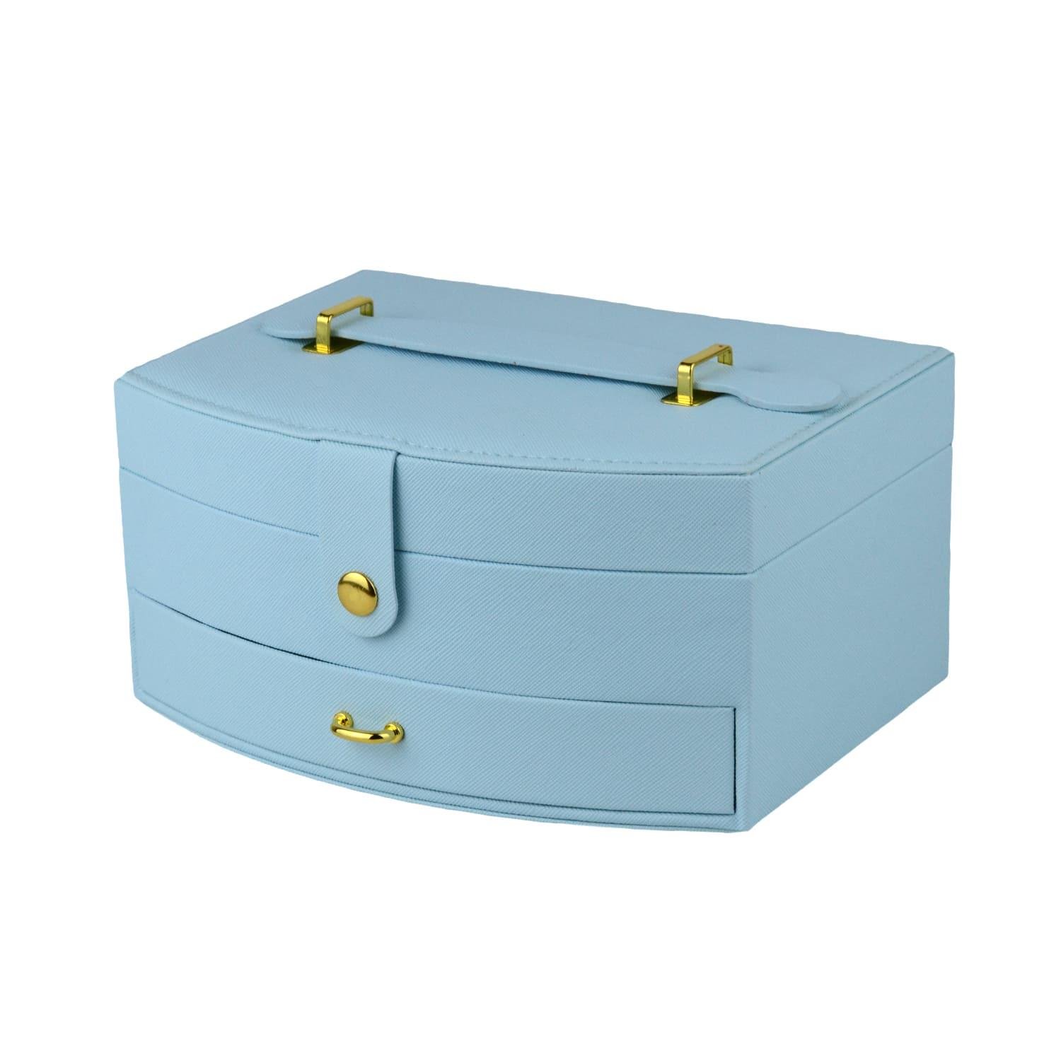 Шкатулка для украшений с зеркалом 20,5х15,5х10 см Голубой (ШДД-23-1) - фото 3 Шкатулка для украшений с зеркалом 20,5х15,5х10 см Голубой (ШДД-23-1) - фото 3