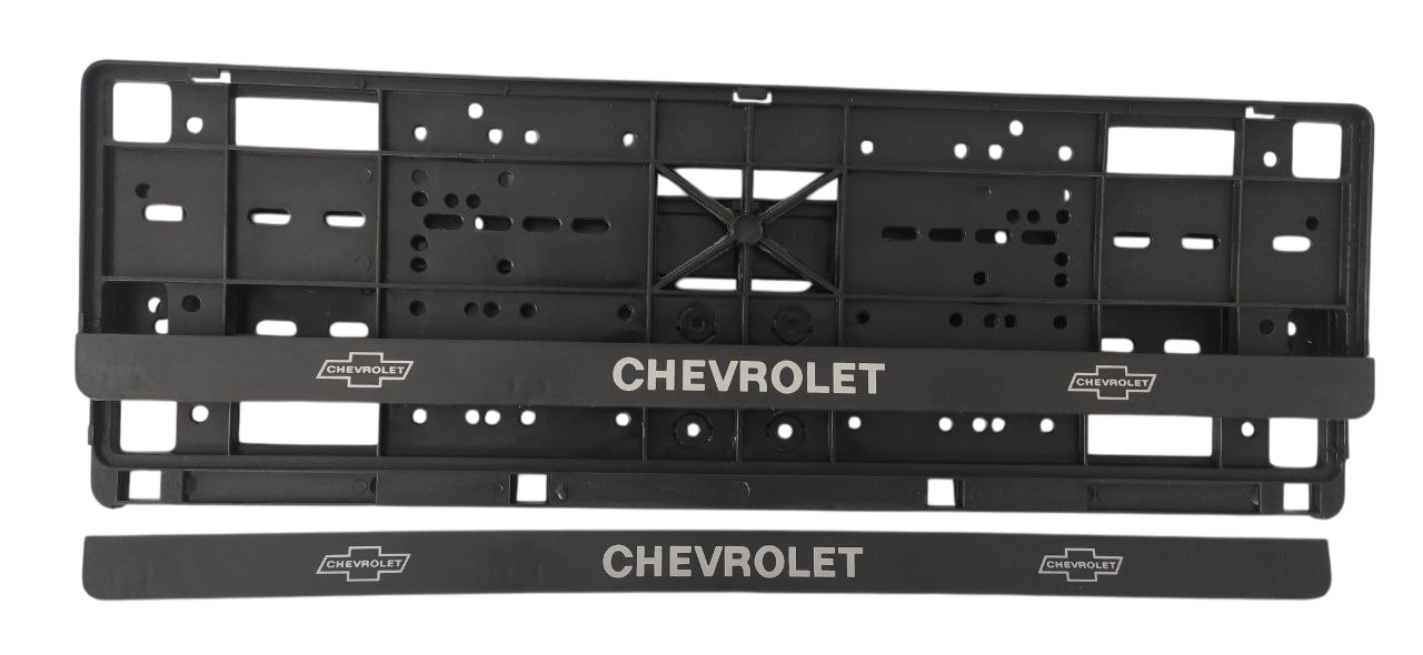 Рамка номерного знака с защелками Книжка с надписью "CHEVROLET" пара (20593)