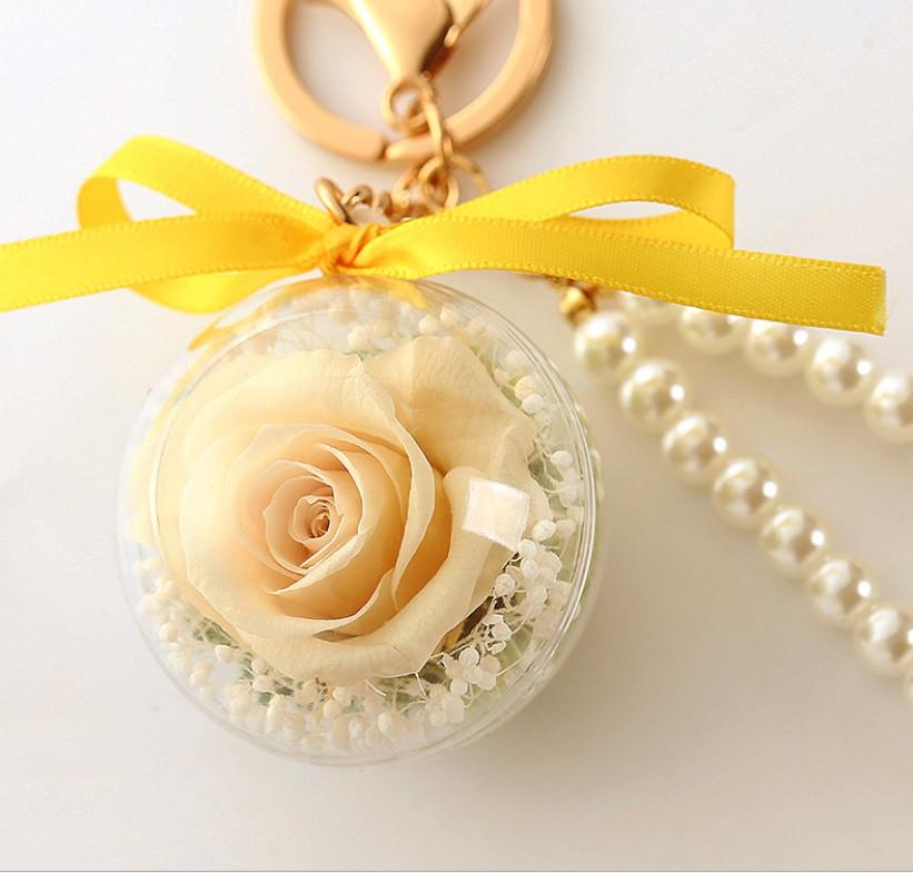 Брелок SUNROZ со стабилизированным розой в колбе Желтый (SUN6206)