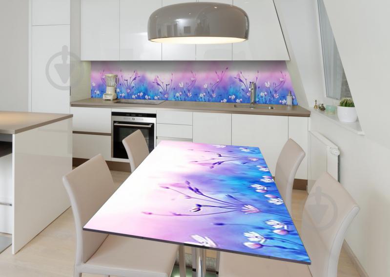 Наклейка 3Д виниловая на стол Zatarga «Лавандовые облака» 650х1200 мм для домов, квартир, столов, кофейн, кафе
